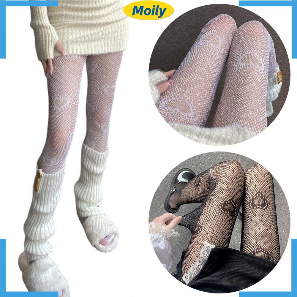 Moilyvn Vớ Siêu Mềm Co Giãn Họa Tiết Trái Tim Dễ Thương Ngọt Ngào