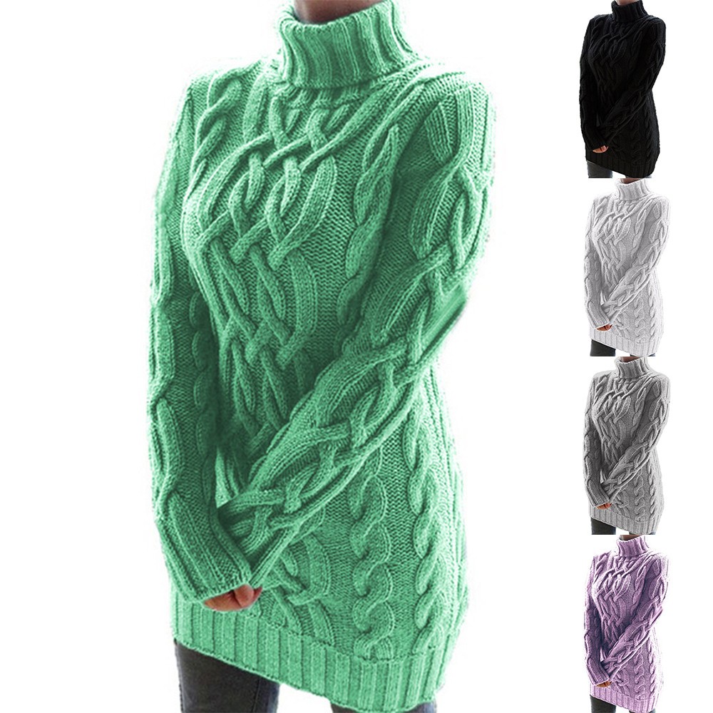 [MM0411] Áo Len Jumper Dài Cổ Rùa Ấm Áp Mùa Đông Cho Nữ