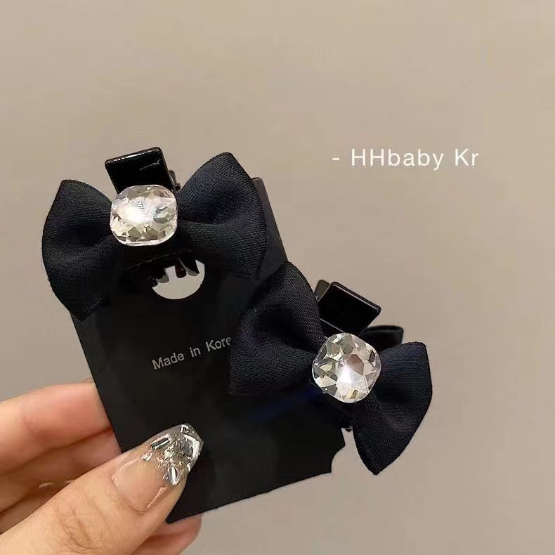 Kẹp Tóc Hình Nơ Đính Đá Phong Cách Retro Thời Trang 2023