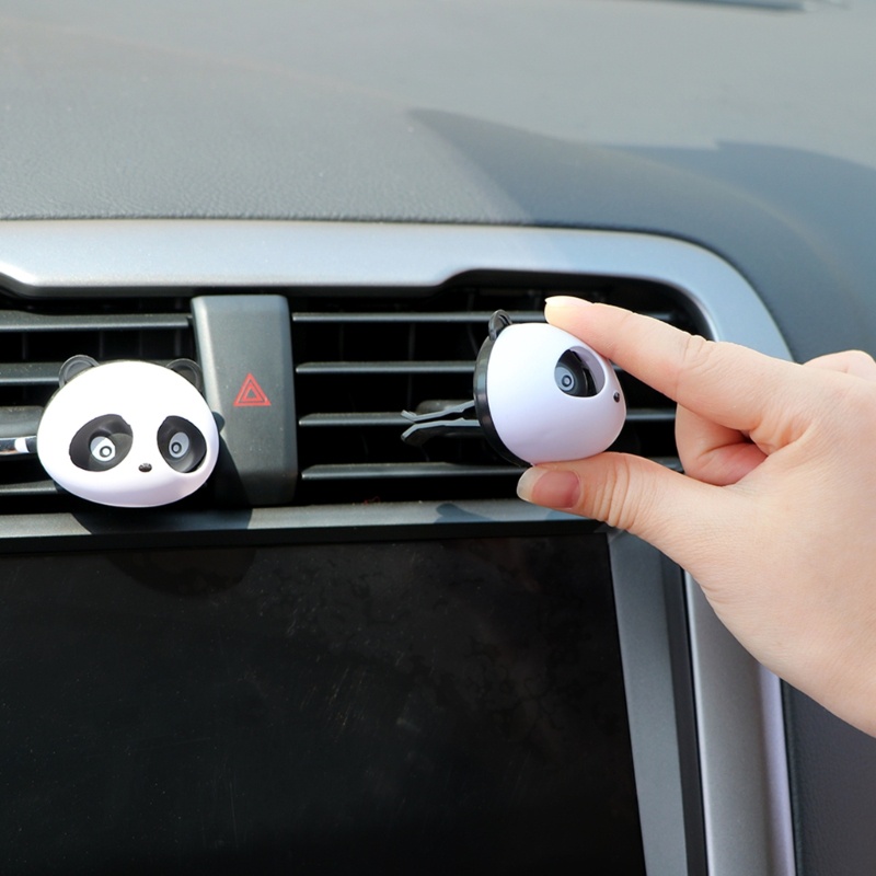 Bộ 2 Kẹp Khuếch Tán Nước Hoa Gắn Điều Hòa Xe Hơi Hình Gấu Trúc Dễ Thương