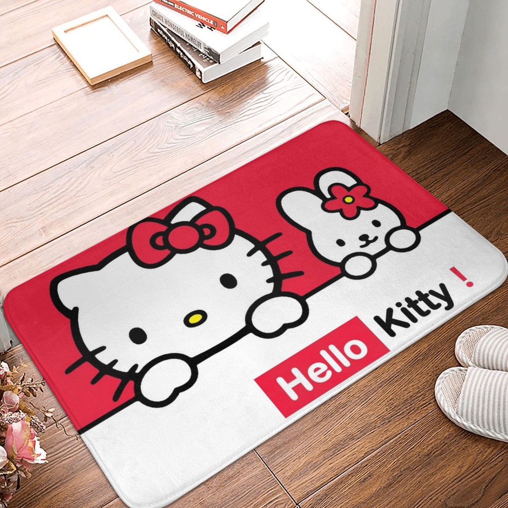Thảm lót sàn Chống Trượt Hình Hello Kitty 40 * 60cm (16 * 24inch)