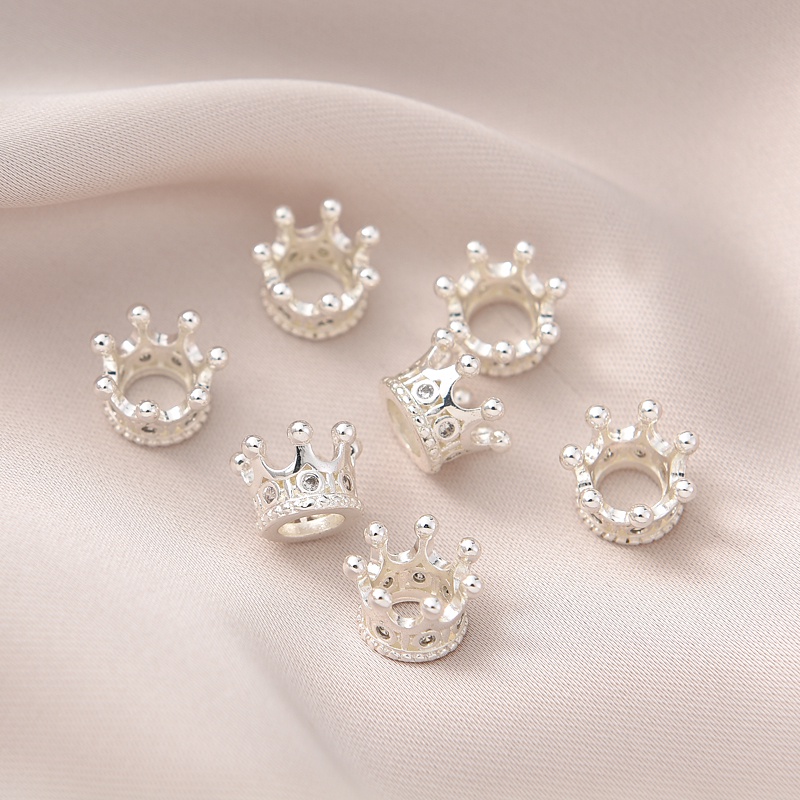 Hạt Zircon Mạ Đồng Dày Dặn Màu Sắc Hình Vương Miện Dùng Làm Trang Sức diy