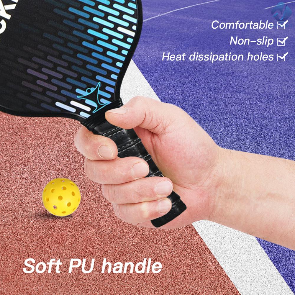 Set 1 Vợt Và 2 Quả Bóng Đánh Pickleball Bằng Sợi Carbon Siêu Nhẹ