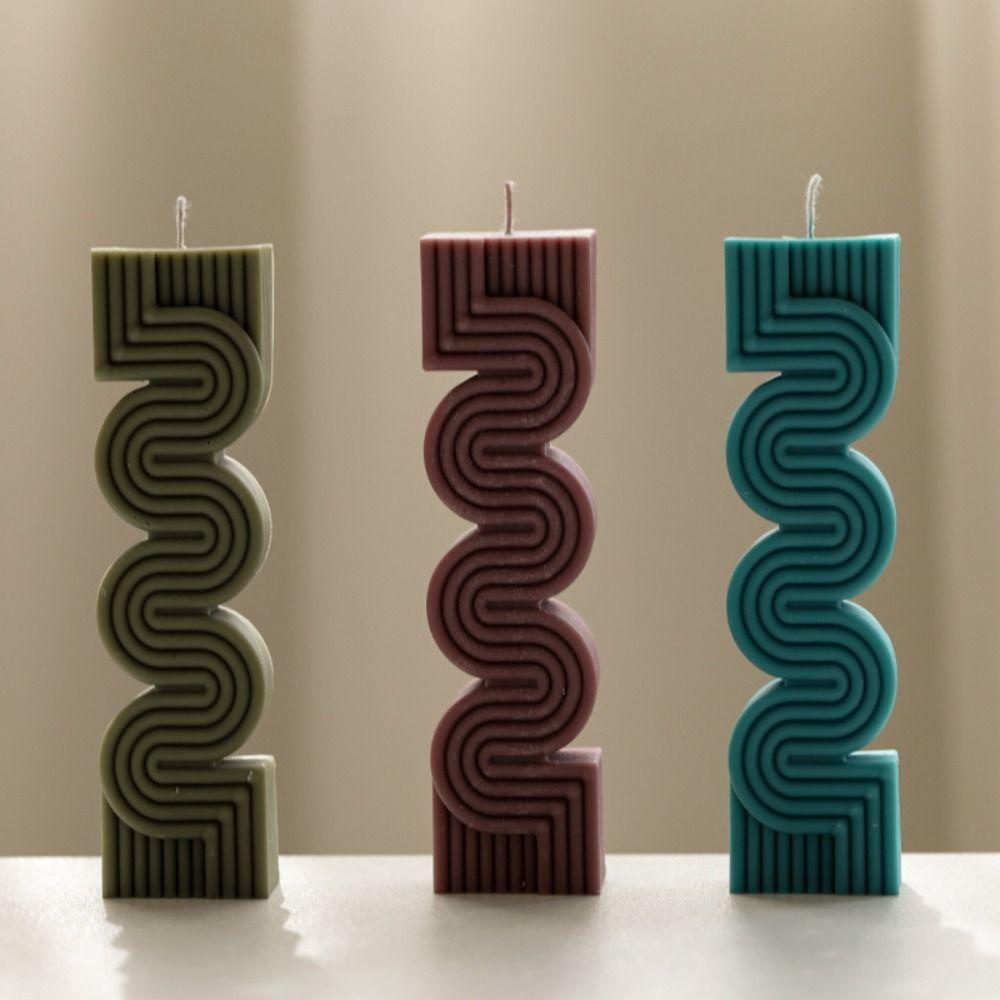 Khuôn Làm Nến Thơm Handmade TAYLOR1 Bằng Silicone Họa Tiết Kẻ Sọc Hình Học