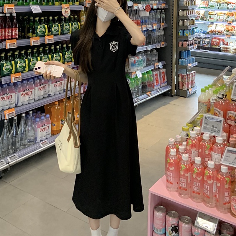 IELGY  Đầm Ngắn Tay Phong Cách Trẻ Trung Cho Phụ Nữ Trung Niên