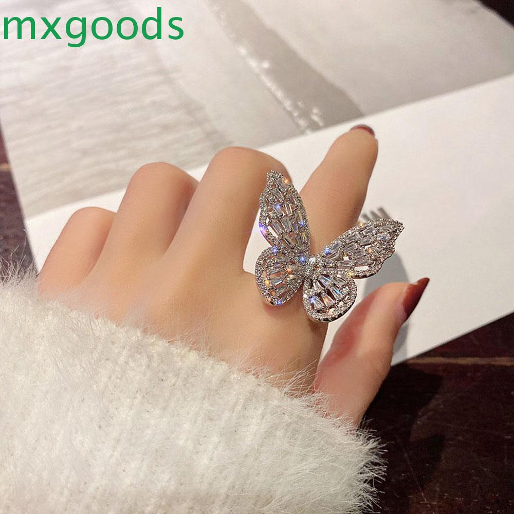 Nhẫn Hở Hình Bướm Đính Đá Thời Trang Xinh Xắn Cho Nữ