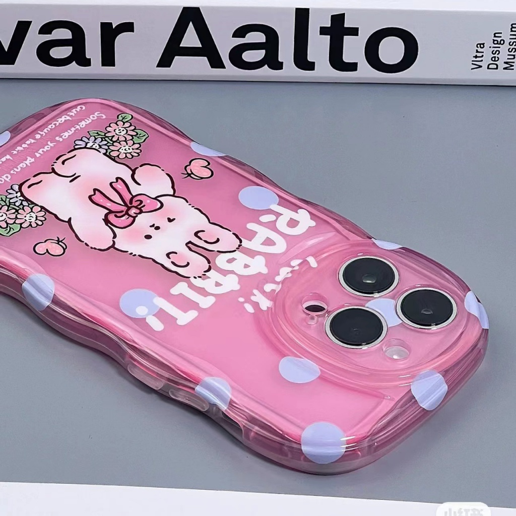 ✅Ốp Điện Thoại Mềm Chống Sốc Họa Tiết Chấm Bi / Thỏ Hồng 3UML Cho iPhone14promax 13 / 11 12 / 7 / 8