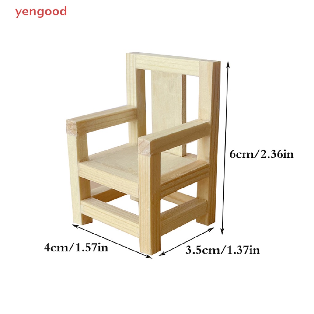 (YGD) 1:12 Dollhouse Miniature Chair Armchair Stool Furniture Model Decor Toy Doll House Accessories Kids Pretend Play Toys
