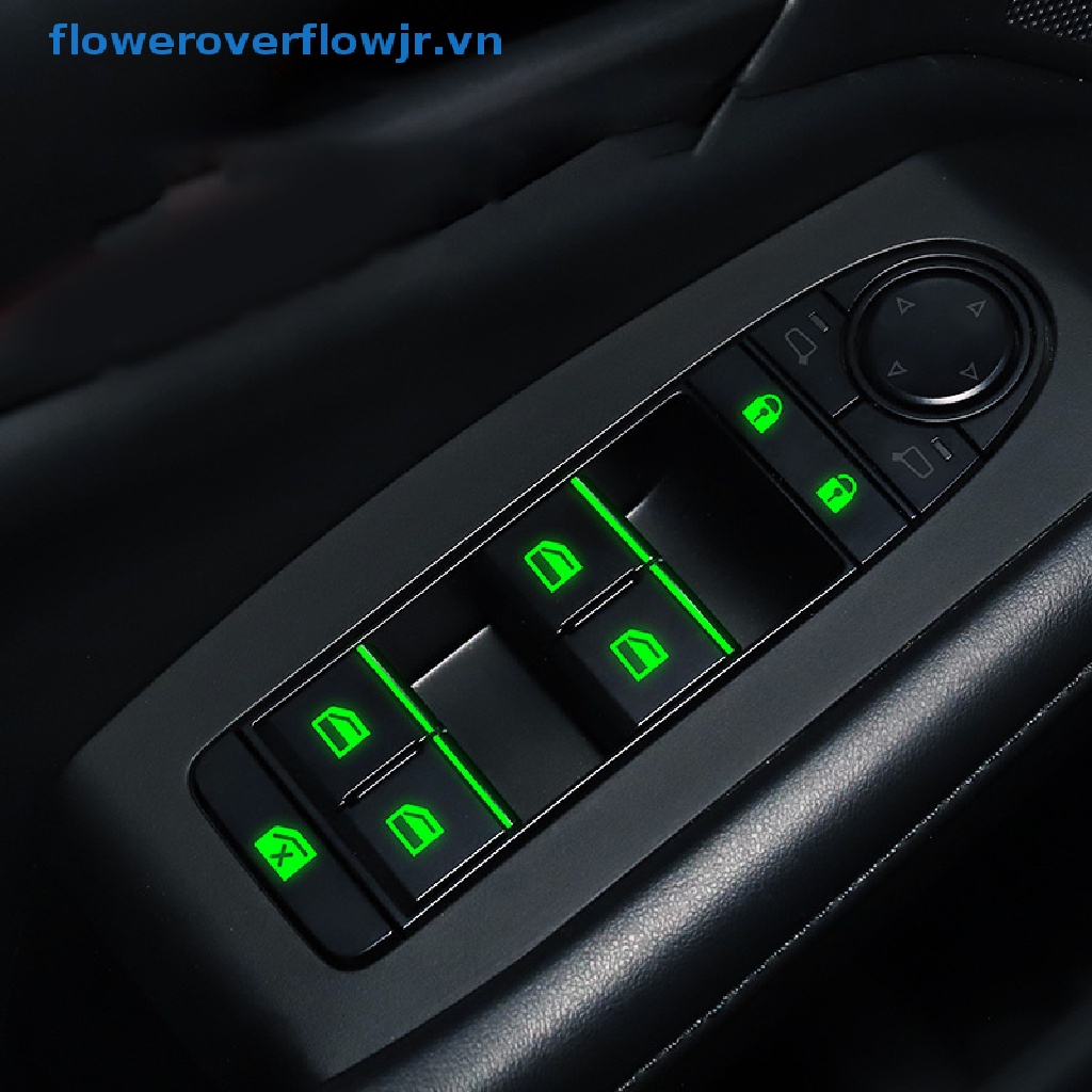 Miếng Dán Nút Công Tắc Điều Khiển Cửa Sổ Họa Tiết Dạ Quang Phát Sáng Ban Đêm Cho Xe Hơi