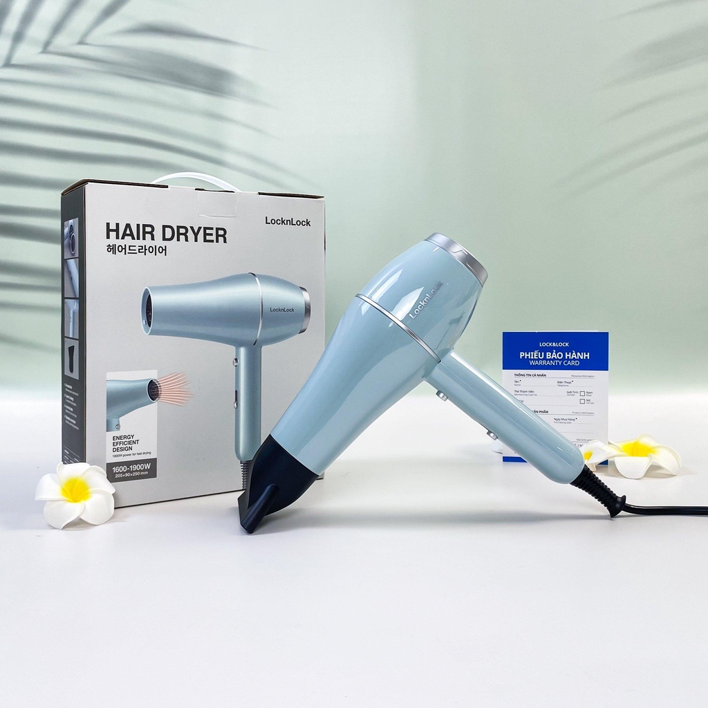Máy Sấy Tóc Locknlock Hair dryer ENA144BLU 1900W Màu băng xanh