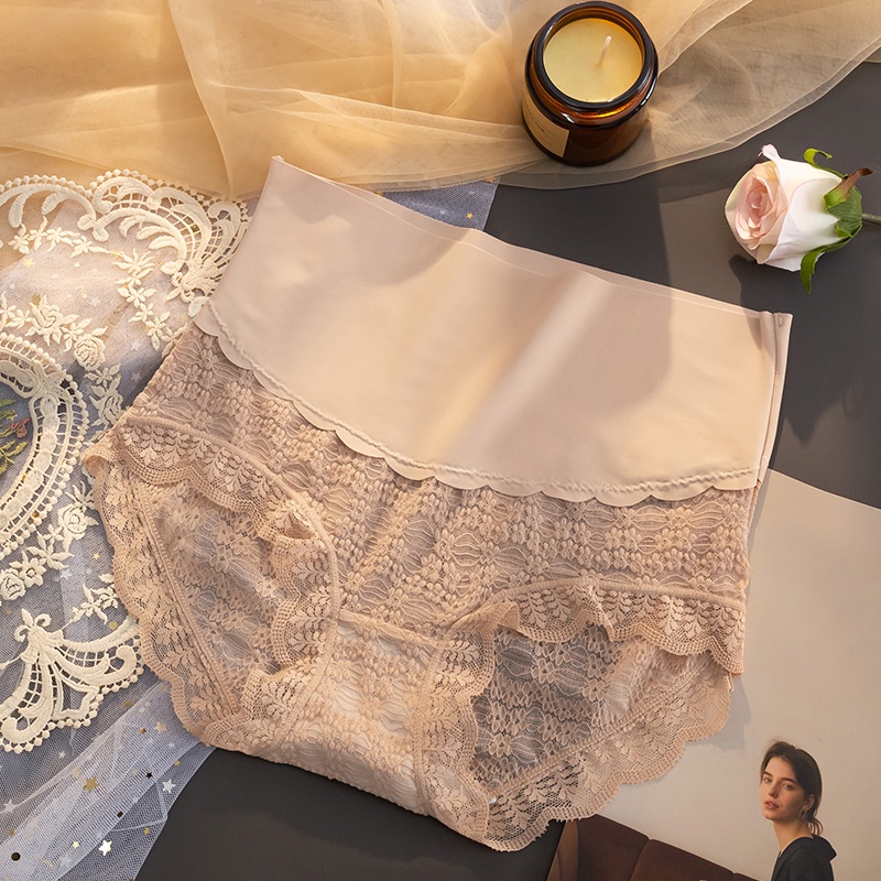 Quần Lót Ren Lưng Cao Plus Size Quyến Rũ Cho Nữ