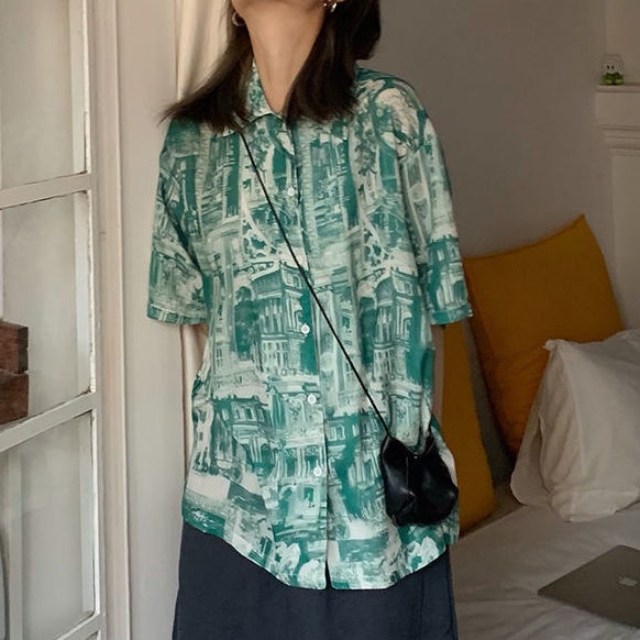 Áo Sơ Mi Chiffon Tay Lỡ Màu Nhuộm Thời Trang Đường Phố Cho Nam Và Nữ