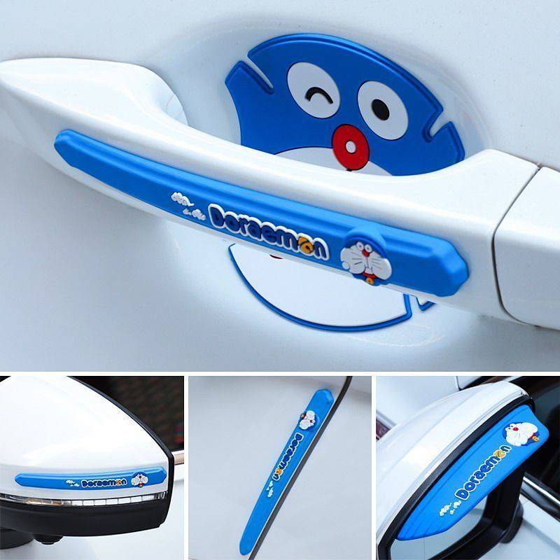Car Rearview Mirror Rain Block Board Side Window Deflector Door Handle/Knob Stickers Car Door Bumper Strip Stickers Cartoon Anti-Scratch Strip Scratch-Resistant Stickers F0Fx