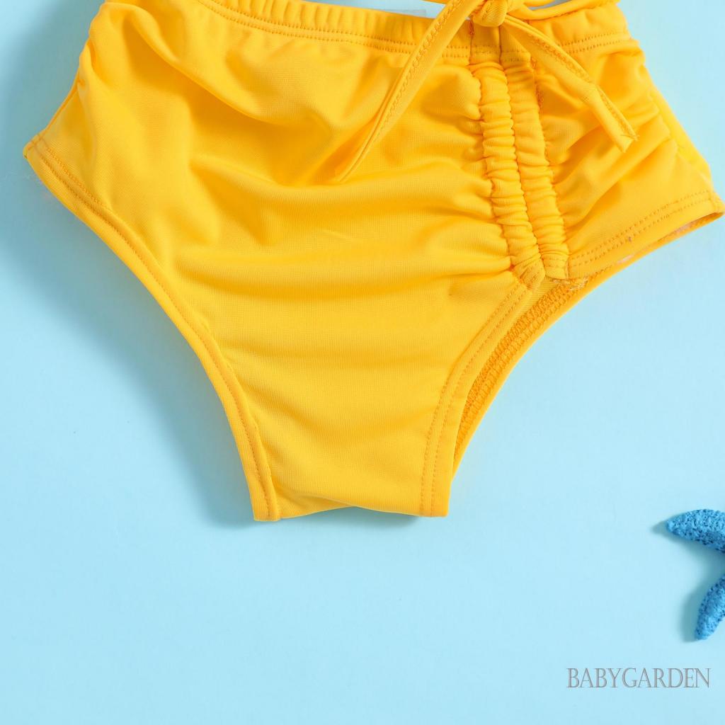 Bộ Đồ Bơi 2 Mảnh Gồm Áo Hai Dây Và Quần Ngắn Co Giãn In Họa Tiết Mặt Trời Thời Trang Mùa Hè Cho Bé Gái 0-3