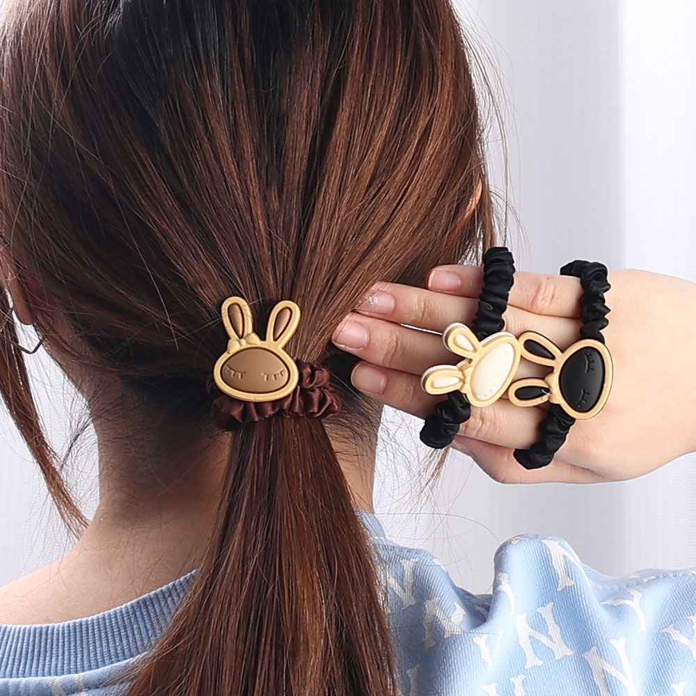 Dây Cột Tóc Cao Su Co Giãn Hình Thỏ Dễ Thương Phong Cách Hàn Quốc Cho Nữ