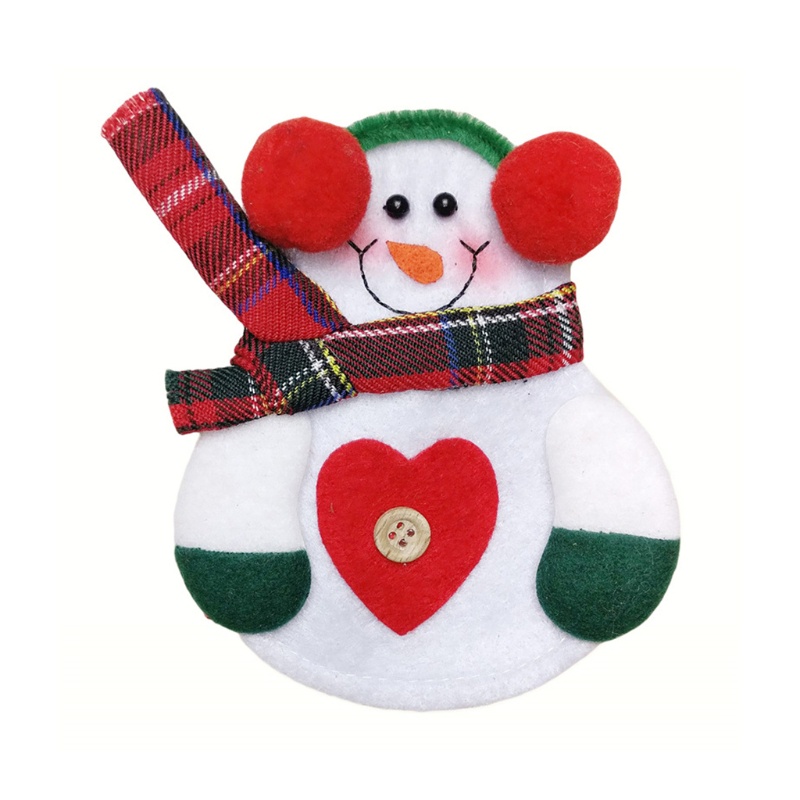 Túi Vải Không Dệt Đựng Muỗng Nĩa Họa Tiết Giáng Sinh