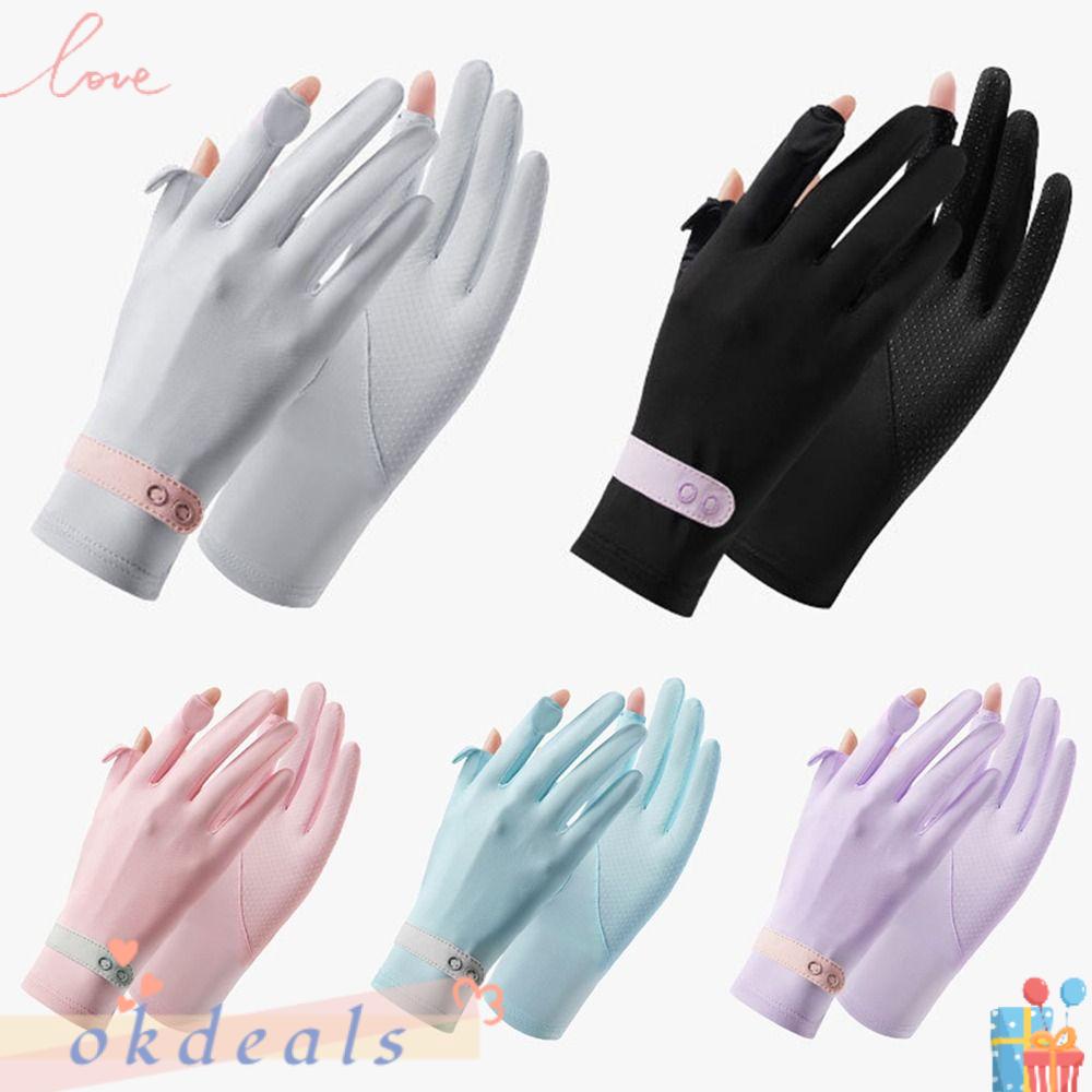 Găng Tay Lái Xe Đạp Bằng Lụa Lạnh Chống Tia UV