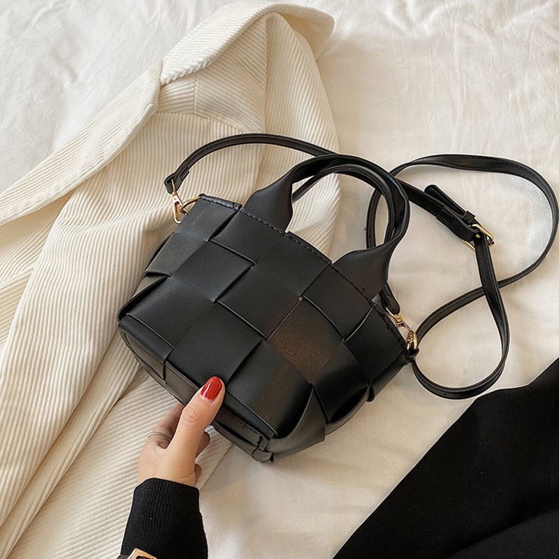 Túi Đeo Vai Dây Rút Bằng Vải Dệt Màu Trơn Dễ Phối Đồ Thời Trang Cho Nữ