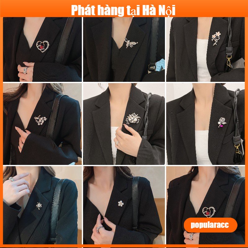 Không khí sang trọng Hàn Quốc trâm cài áo phụ kiện áo khoác cardigan khóa pin trang trí