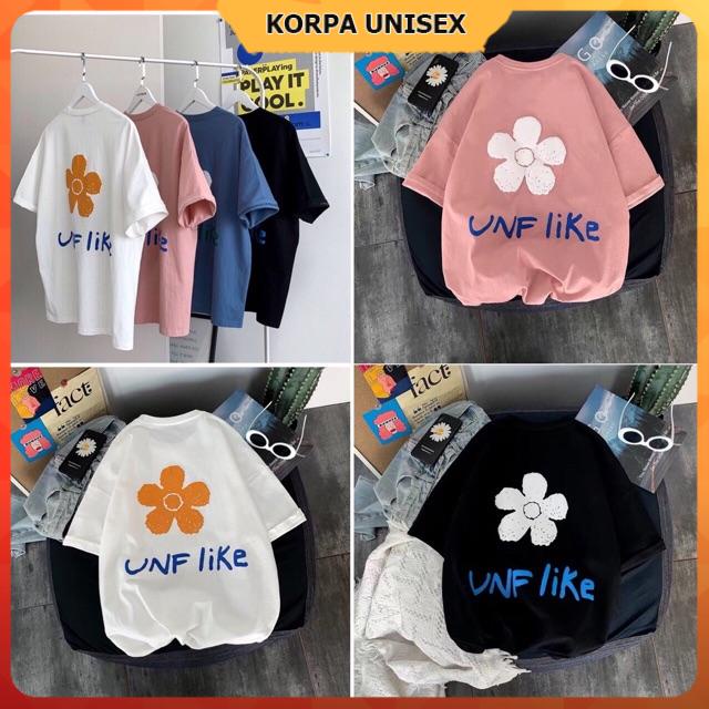 Áo thun tay lỡ form rộng hoa UNF Like - Unisex nam nữ đều mặc được