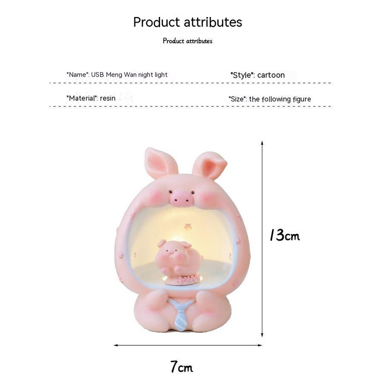 Đèn Ngủ Để Bàn Hình Thú Cưng Hoạt Hình Dễ Thương Bằng Nhựa Resin Thủ Công Sáng Tạo Có Cổng Sạc usb Dành Cho Bạn