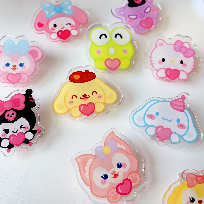 Kẹp Giấy Ăn Nhẹ sanrio kuromi cinnamoroll melody Dễ Thương Bằng acrylic Một Mặt Kẹp Giấy pp Cho Học Sinh
