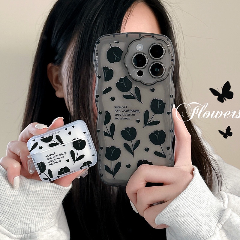 Ốp Điện Thoại MINI Hình Hoa Có Lỗ Tai Nghe Cho iPhone 14 13 12 11 PROMAX XS XR XSMAX SE2020 6 7 8PLUS