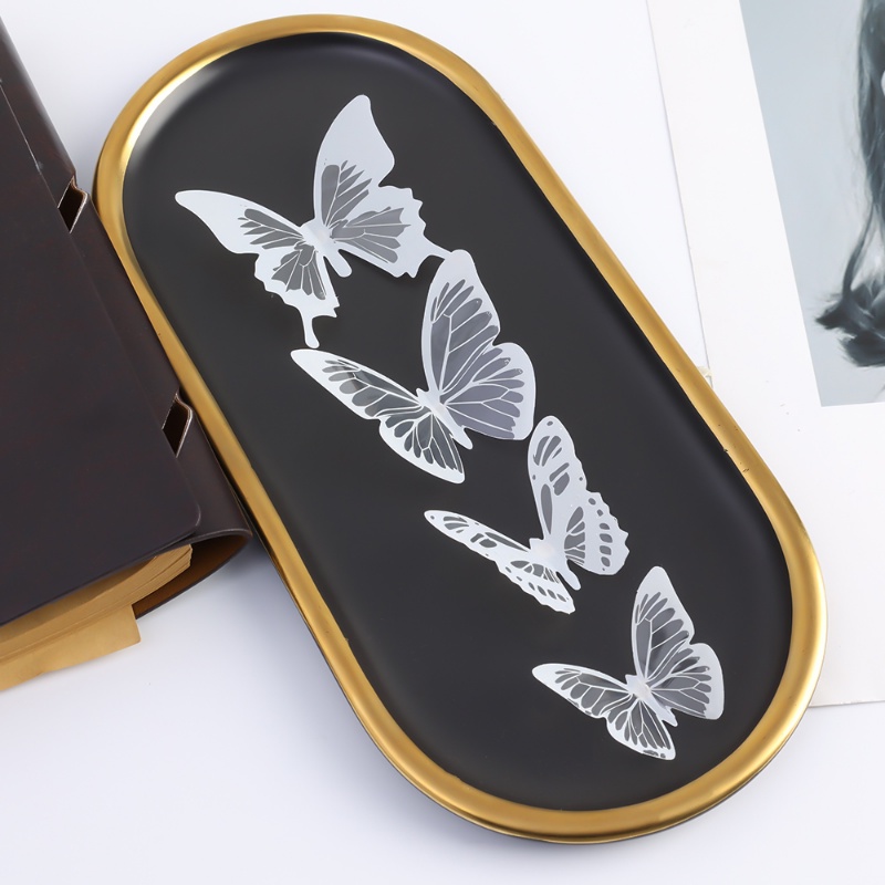 Sticker Dán Tường Họa Tiết 3d Hình Con Bướm Dùng Trong Trang Trí Phòng Khách
