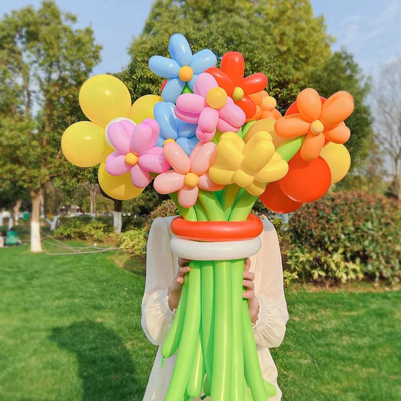 Bó Hoa Bong Bóng Nhiều Màu Dễ Thương Chống Bụi Trang Trí Tiệc DIY