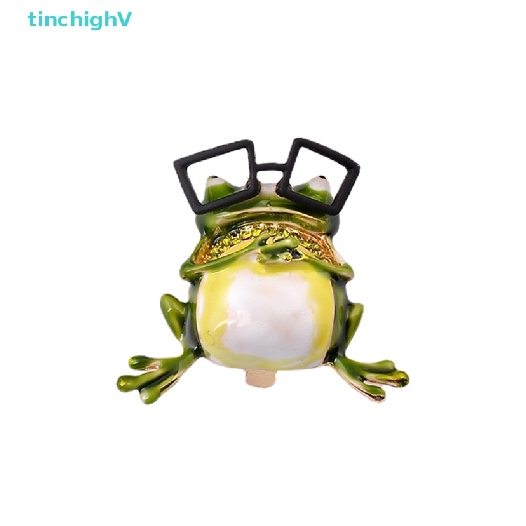 Ghim Cài Áo Kim Loại Hình Chú Ếch Đeo Kính Mắt Thời Trang Vintage