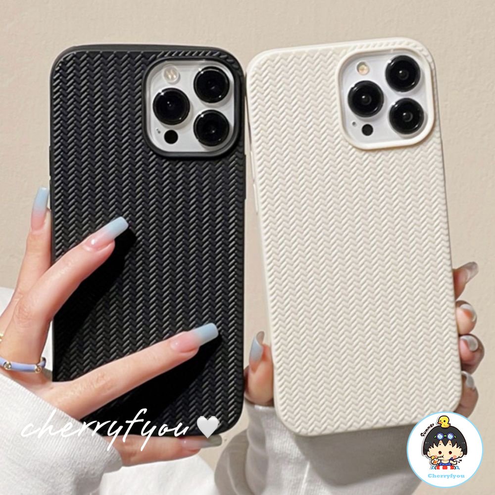 Ốp Điện Thoại TPU Mềm Họa Tiết Đan Len Màu Trơn Chống Trượt Cho IPhone 11 12 13 14 Pro Max 14 Plus X XR 7 8 Plus SE