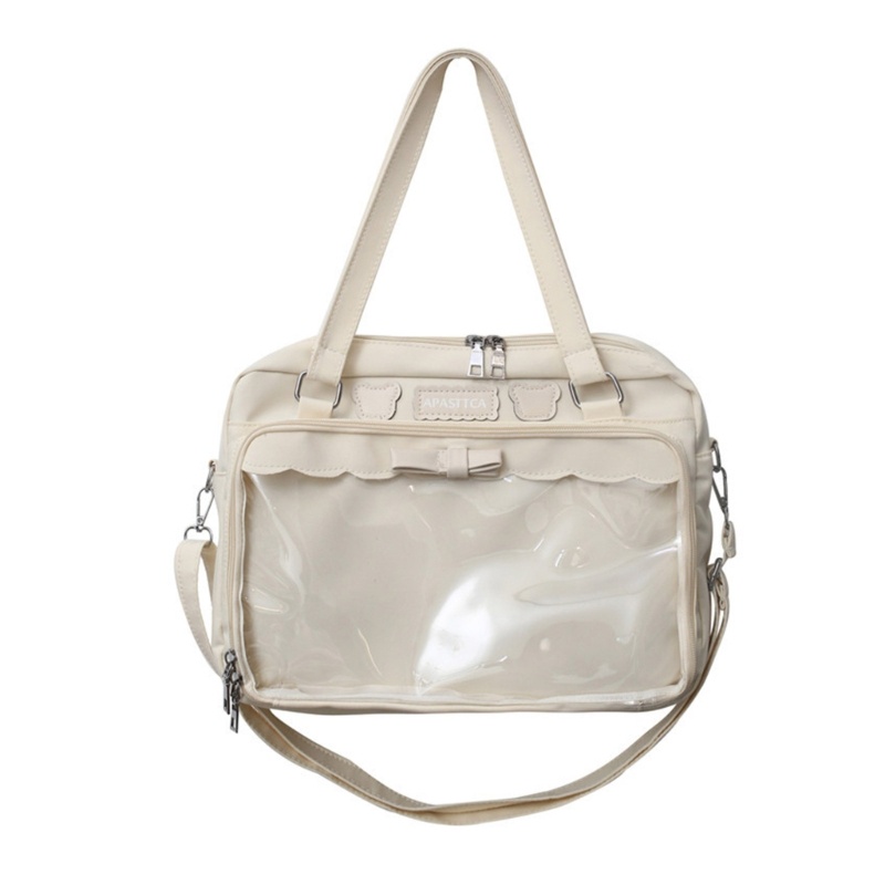 Túi Đeo Chéo Trong Suốt Phối Nơ Dễ Thương Phong Cách Nhật Bản Cho Nữ