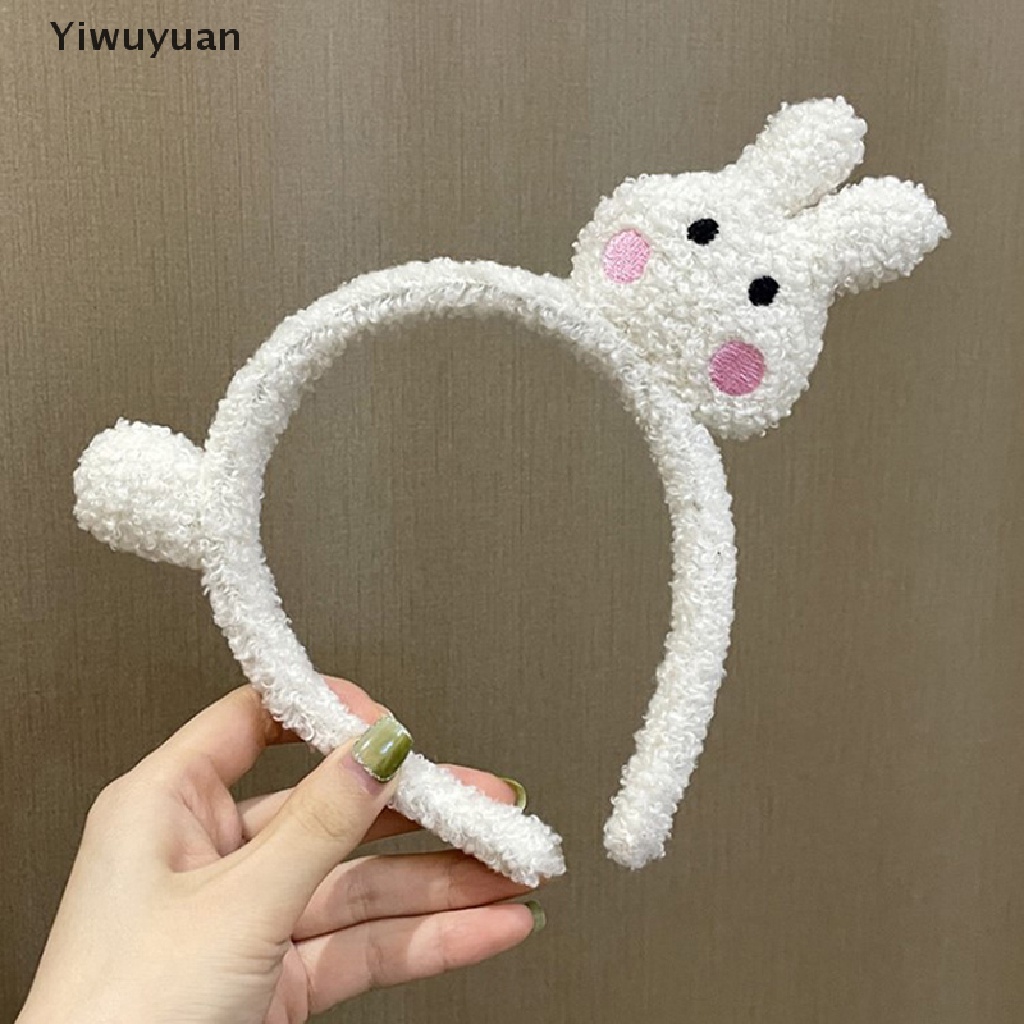 < Yiwuyuan > Băng Đô Cài Tóc Trang Điểm / Rửa Mặt Bằng Vải Bông Hình Thỏ Mèo Hoạt Hình Dễ Thương Vui Nhộn Thời Trang Thu Đông Hàn Quốc Dành Cho Bạn Nữ 2
