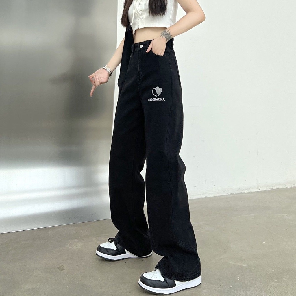 NZN Quần jeans Dài Lưng Cao Thời Trang Hàn Quốc Cá Tính Cho Nữ