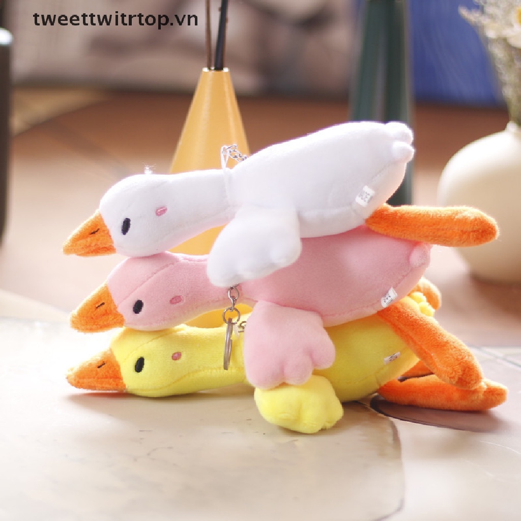 Thú Nhồi Bông Hình Con Thiên Nga Mềm Mại Đáng Yêu Gắn Móc Khóa