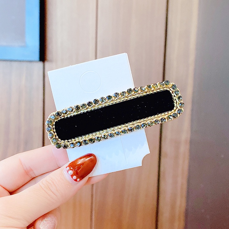 Kẹp Tóc BB Đính Đá Hình Vuông Đơn Giản Phong Cách Hàn Quốc Mới