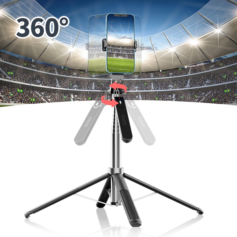 Gậy Tự Sướng Dài 1.8m Xoay 360 Độ Cho Điện Thoại° Giá Đỡ Ba Chân Bluetooth Không Dây Xoay Được Kèm Điều Khiển Từ Xa Với Bộ Đèn Và Gậy Ba Chân