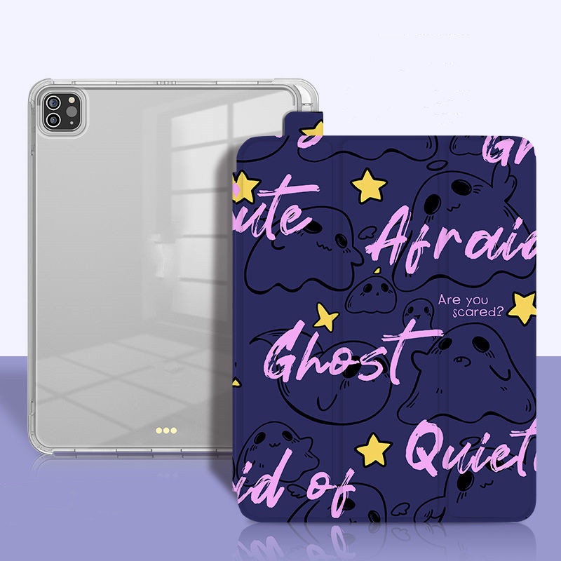 Ốp Máy Tính Bảng Mềm Hình Ma Có Khe Đựng Bút Cho iPad Gen10 Air4 / Air5 Gen7 / 8 / 9 Pro11 "Pro12.9" 2022 mini6