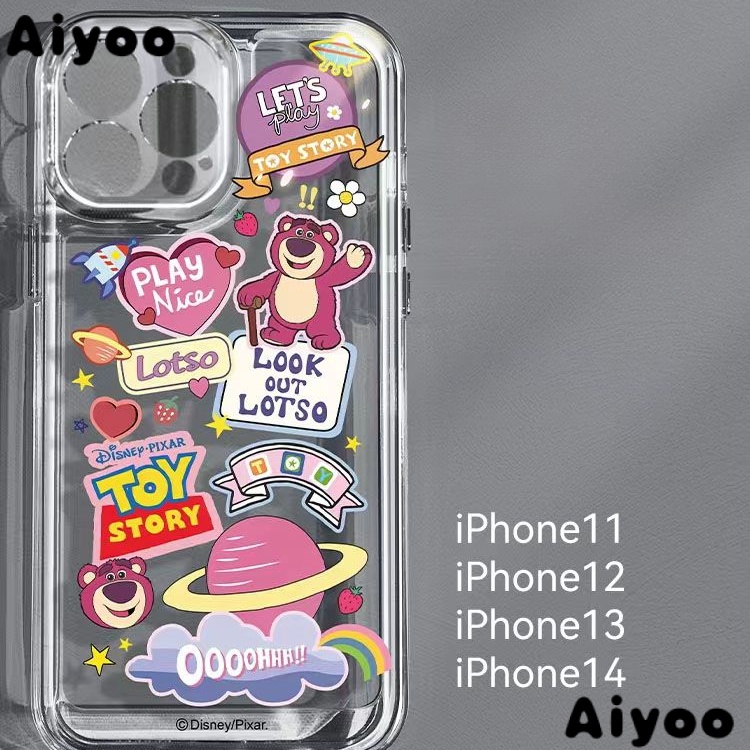 ✅Ốp Điện Thoại Trong Suốt Chống Sốc Họa Tiết Gấu Và Dâu Tây Cho iPhone 14 Iphone13 / 11 12promax 7 / 8In B5MO