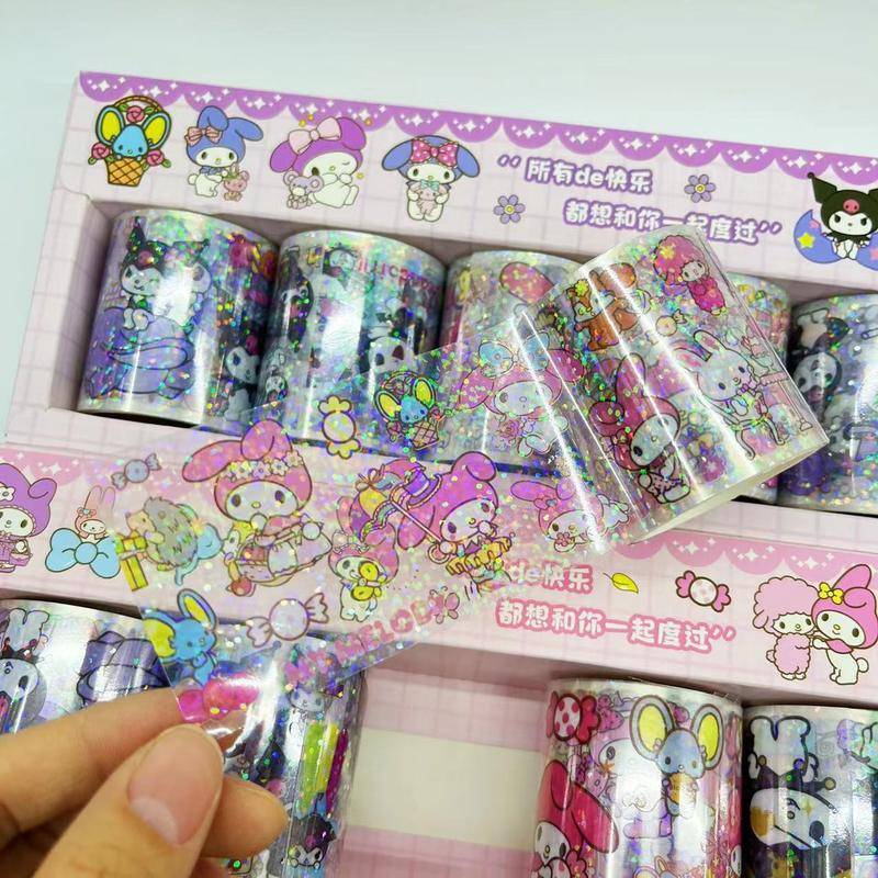 Bộ Băng Dính 6 Kiểu Dáng Hoạt Hình Sanrio DIY Kuromi My Melody Pompompurin Cinnamoroll