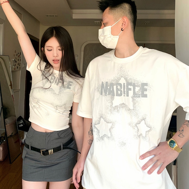 Áo Thun Tay Ngắn In Hình Thời Trang Mùa Hè 2023 Dành Cho Cặp Đôi đồ bộ đôi chân váy croptop Áo thun