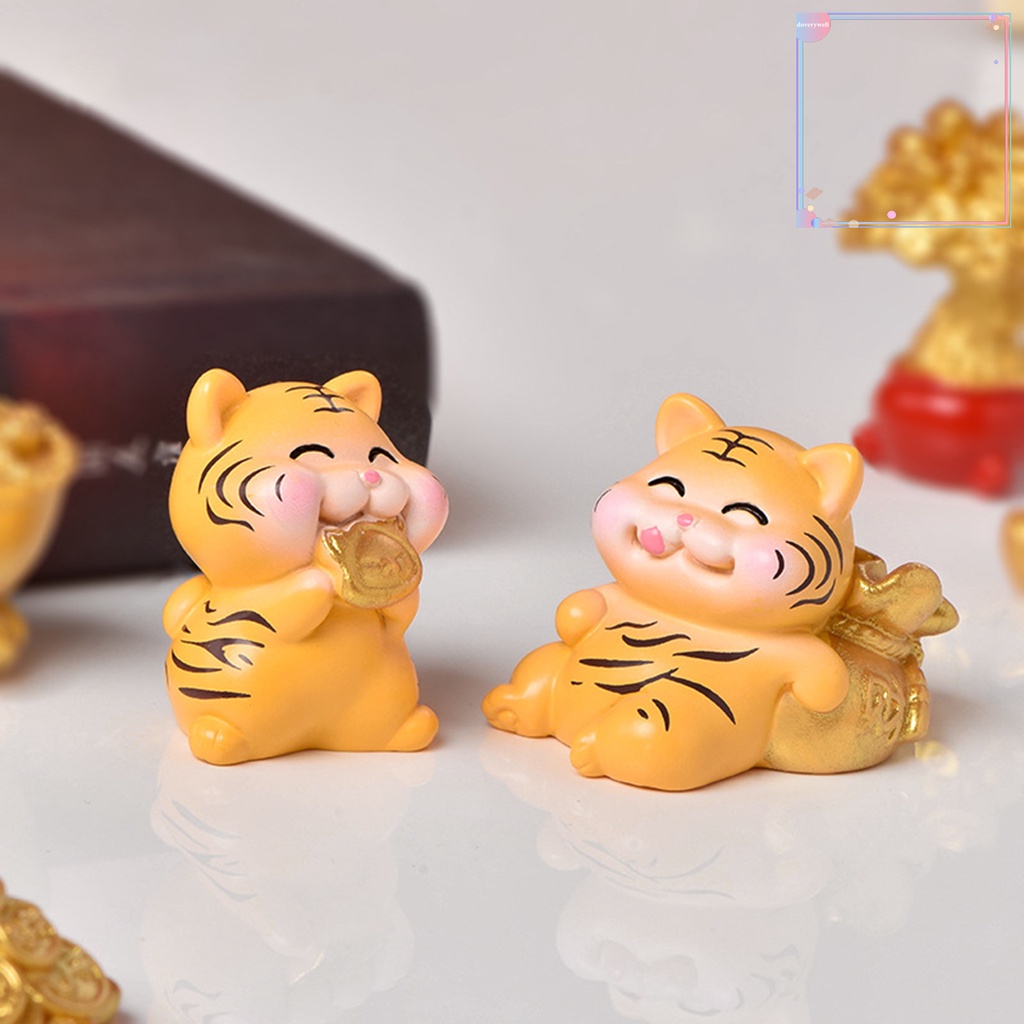 Mô Hình Hổ Mini Bằng Nhựa Resin Chống Mòn Để Bàn Trang Trí Nhà Cửa