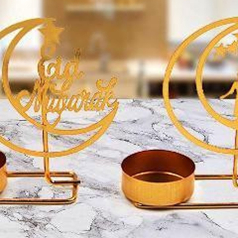 Giá Đỡ Bằng Kim Loại Hình Mặt Trăng Màu Vàng Phong Cách Ả Rập Trang Trí Nhà Cửa