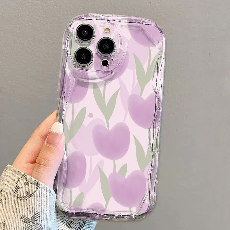 ✅Ốp Điện Thoại Mềm Trong Suốt Họa Tiết Hoa Tulip Cho iPhone14 / 13promax 12 / 11 7 / 8p xsxr