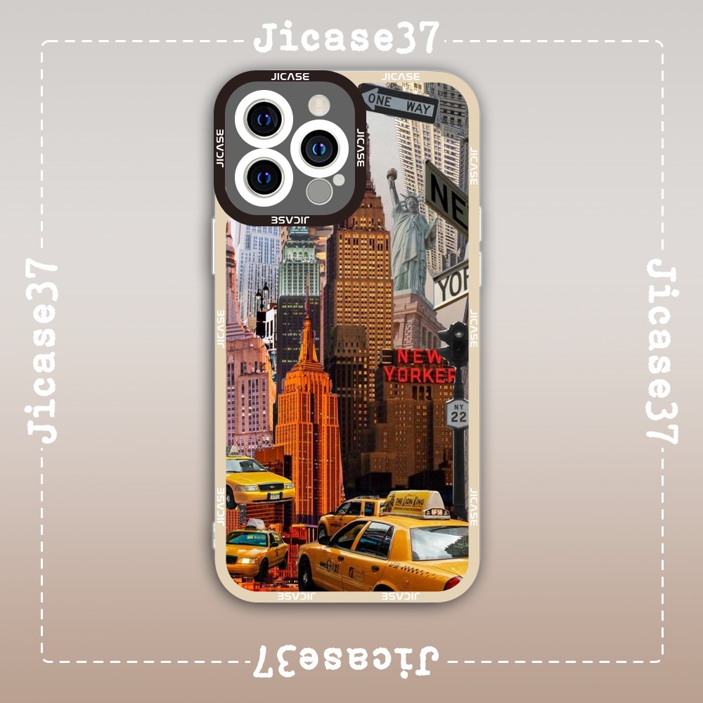 Ốp lưng iphone Cute Case Tranh Phong Cảnh Thành Phố New York Tặng Kèm Phụ Kiện Túi Xách MK Hình Cute Case