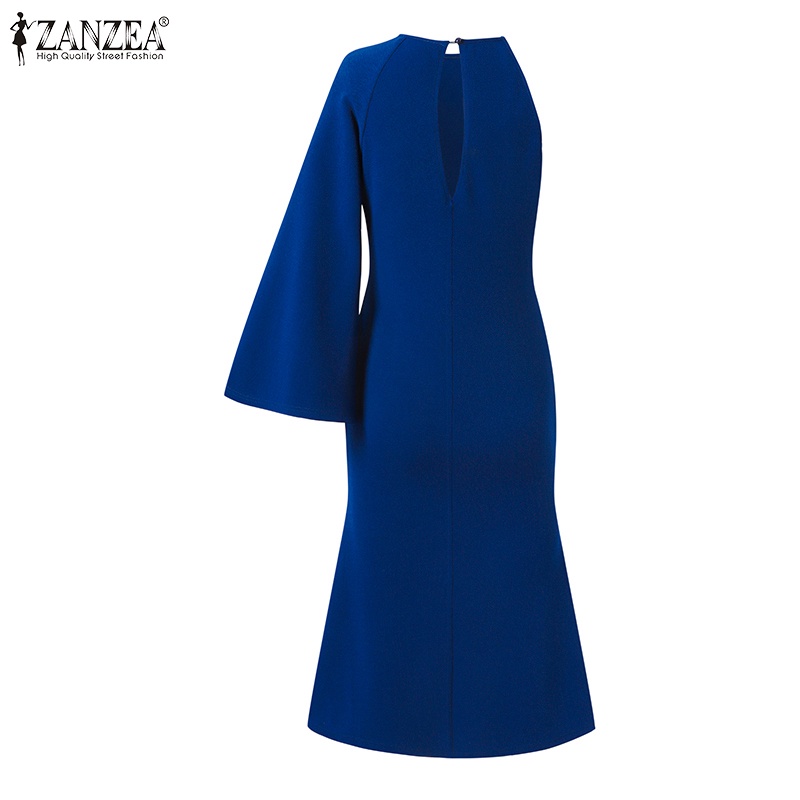 Đầm đuôi cá ZANZEA không tay cổ tròn thời trang cao cấp cho nữ