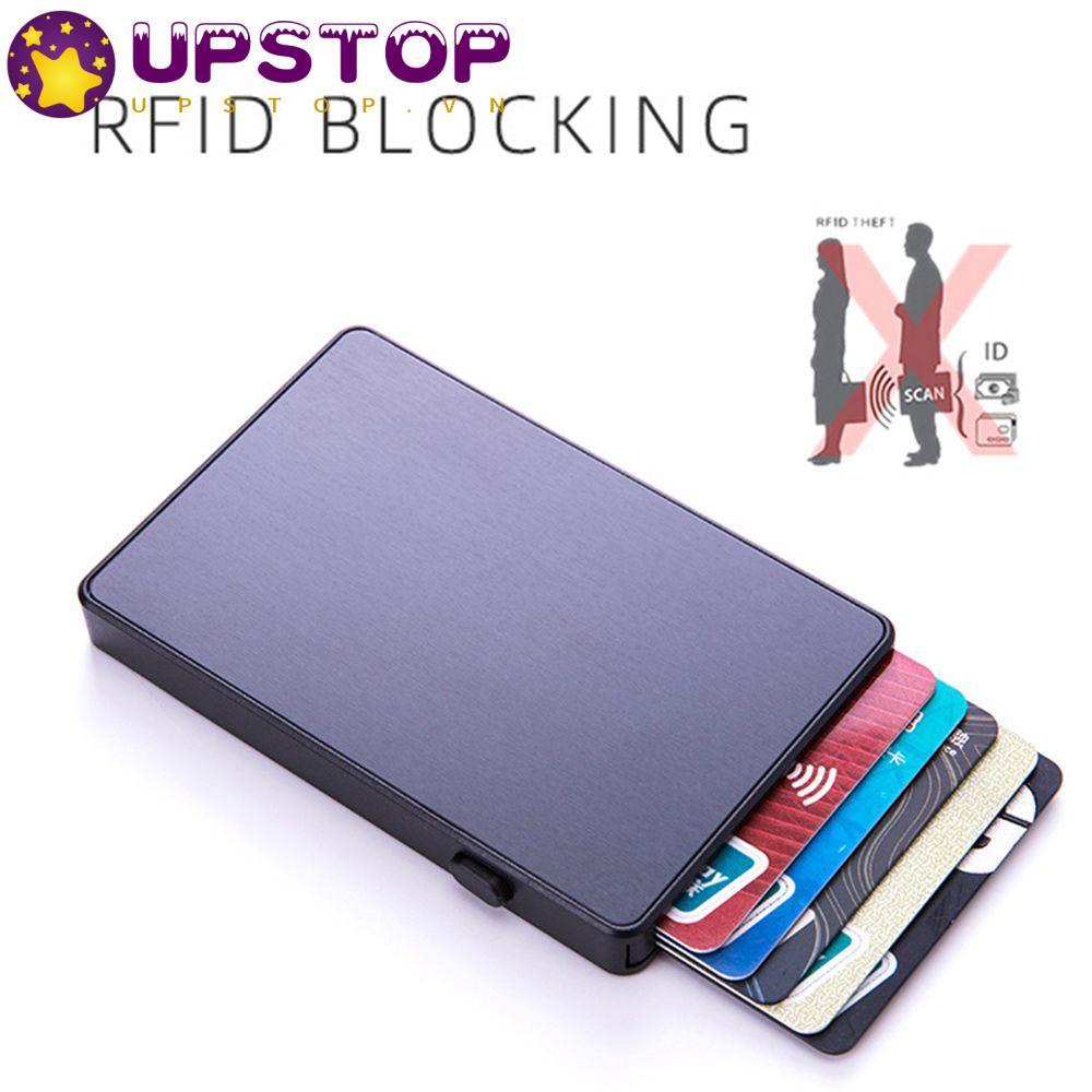 UPSTOP Ví đựng thẻ tín dụng bằng nhôm mỏng đa năng khóa RFID tự động mở nhiều màu cho nam