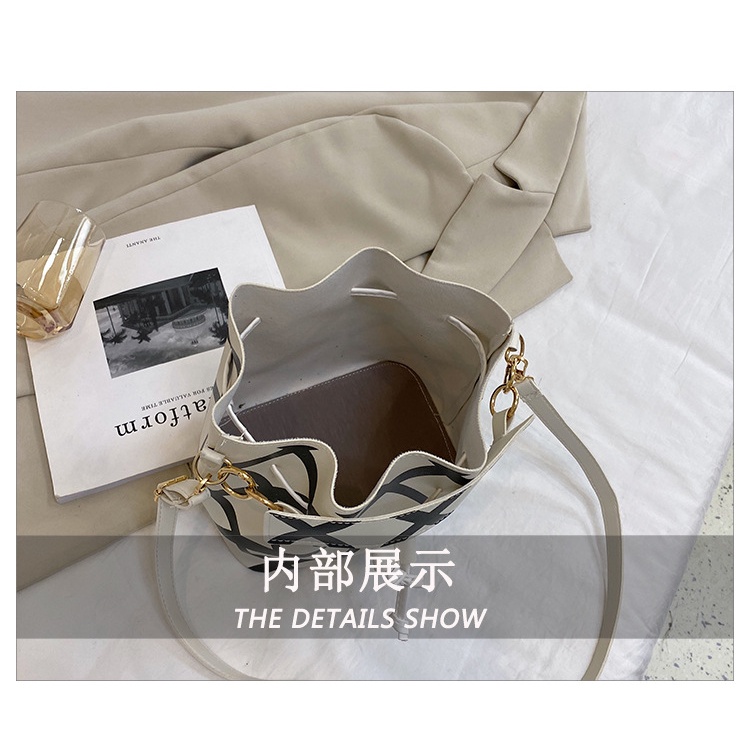 Túi Xách JASMIN NOIR Bucket Họa Tiết Sọc Caro Thiết Kế Đơn Giản Thời Trang Cho Nữ