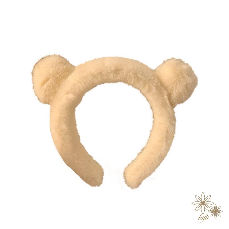 Băng Đô Cài Tóc Tai Gấu Bằng Lông Nhung Trắng Dễ Thương Xinh Xắn Cho Nữ 2023