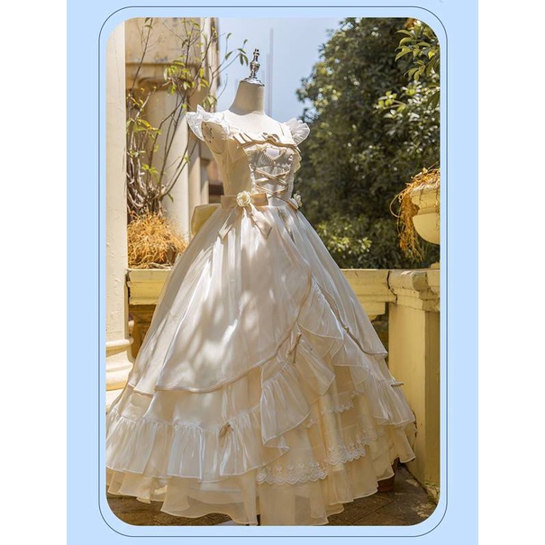 Chân Váy Dài Trung Bình In Hoa Kiểu Lolita Dễ Thương